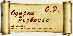 Ognjen Pejković vizit kartica